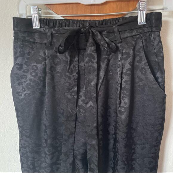 Mi Ami Andey Animal Print Black Joggers Satin Leopard Tapered Pants STYLEWS30234 - Picture 12 of 16
